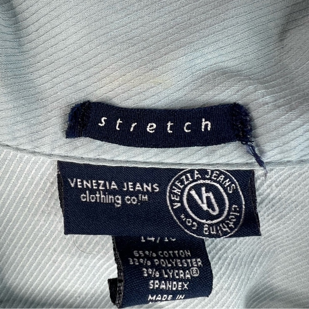 Venezia jeans clothing co shirt button down top Light Blue Button-Up stripes - Picture 10 of 14